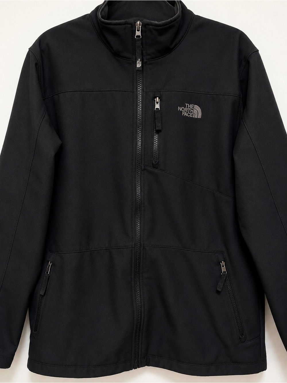 The North Face Boys XL 18-20 Black Softshell Fleece Lined Full Zip Jacke